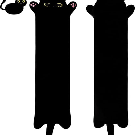 27.5in Long Black Cat Toy Kids Plush Toy Pillow Hugging Pillow Cute Plush Cat Stuffed Animal Toy Gift for Kids(Black, 70cm/27.5in)