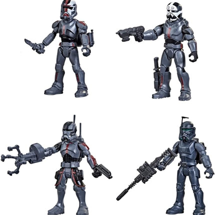 STAR WARS Mission Fleet Clone Commando Clash 2.5-Inch-Scale Action Figure 4-Pack with Multiple Accessories, Toys for Kids Ages 4 and Up