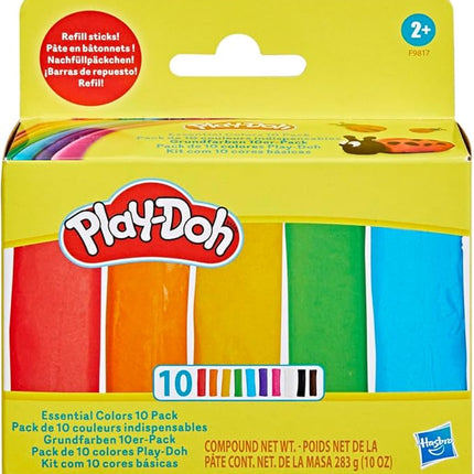 Play-Doh Essential Colors 10 Pack of Refill Sticks, Great for Classrooms and Party Favors, Kids Arts and Crafts Toys for 2 Year Olds and Up