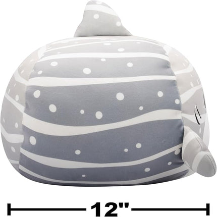 Squishmallows Original 12-Inch Sachie Grey Striped Shark Stackables - Official Jazwares Plush