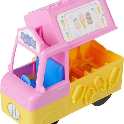 Play-Doh Peppa's Ice Cream Playset with Truck, Peppa Pig and George Figures, and 5 Non-Toxic Modeling Compound Cans, Toy for Kids 3 Years and Up