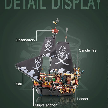 dOvOb Mini Blocks Set Pirates Ship Building Blocks Set, Great Idea Construction Set, Assembly Toy as a Gift for Teens and Adult (1328 PCS)