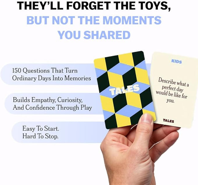 TALES Conversation Cards, Kids Edition 150 Count, Fun Family Games for Kids, Perfect for Dinners, Road Trips, Classrooms & Game Nights, Gifts & Gatherings, Conversation Starters to Spark Creativity