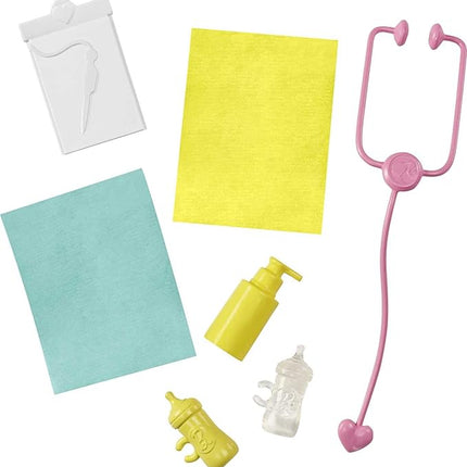 Barbie Careers Playset, Baby Doctor Set with Brunette Fashion Doll, 2 Baby Dolls, Furniture & Accessories