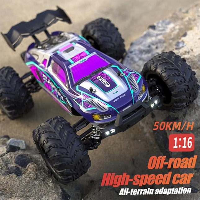 X-Verse 16101 1/16 Fast RC Cars for Adults, Max 38 mph Carbon Brush Motor Remote Control Car All Terrain RC Truggy Waterproof Off Road Truck - 3 Battery(Blue)