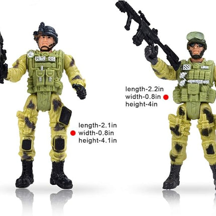 DC-BEAUTIFUL 12 Pack Military Soldier Special Forces SWAT Counter-Strikes Joint Movable Elite Model with Weapon
