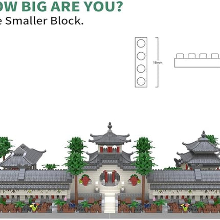 Architecture Chinese Style of Suzhou Garden,Set 1 Front Courtyard, Micro Block,Classical Famous Building Block Set,4222 PCS for Adults and Teens