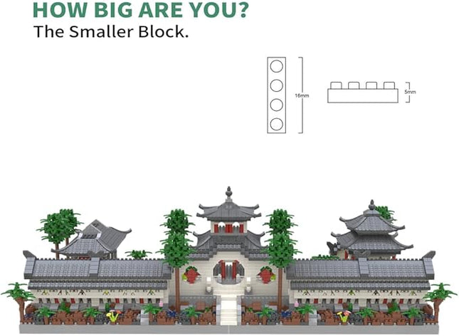 Architecture Chinese Style of Suzhou Garden,Set 1 Front Courtyard, Micro Block,Classical Famous Building Block Set,4222 PCS for Adults and Teens