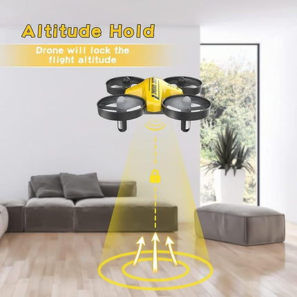 Mini Drone, Hand Operated & RC Nano Quadcopter for Kids & Beginners Indoor, with 3 Batteries, Throw to Go, Flips, Obstacle Avoidance, Children's Day Gift & Christmas Gift for Boys Girls -Yellow