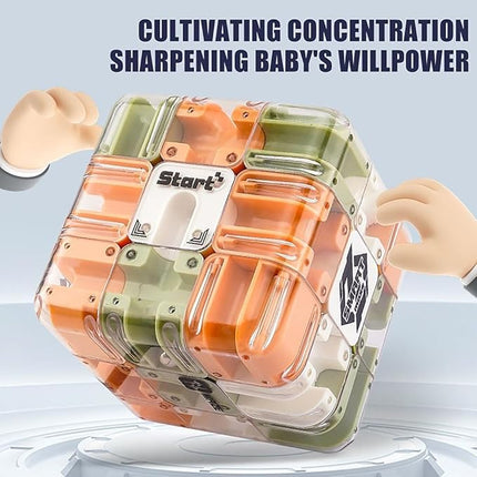 Large Labyrinth 3D Puzzles Maze Cube - Engaging Brain Teaser Toy, 3D Puzzle Maze Games, 3D Puzzle Magic Cube & Ball, Educational Focus Game Gift for Adults Teens (1pcs)