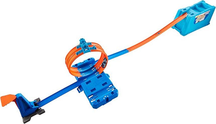 Hot Wheels Toy Car Track Set, Track Builder Multi Loop Box Playset & 1:64 Scale Vehicle, 10 feet of Track Components in Storage Box