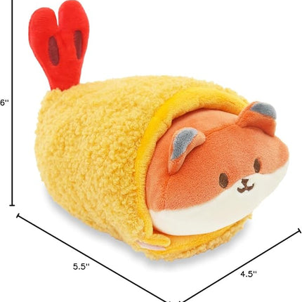 Anirollz Foxiroll Plush in Shrimp Tempura – Kawaii Stuffed Animal with Removable Costume – Cute Squishy Plush Toy Gift for Girls & Kids