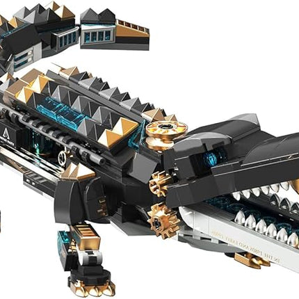 Animal Heavy Armored Jagged Alligator Building Block Toys (500+ PCS), Gifts for Adults and Children