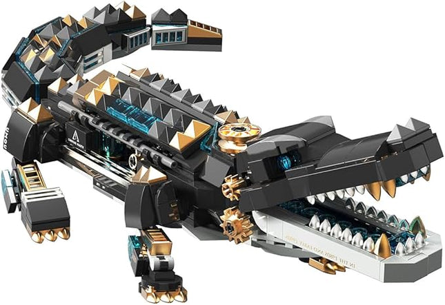 Animal Heavy Armored Jagged Alligator Building Block Toys (500+ PCS), Gifts for Adults and Children