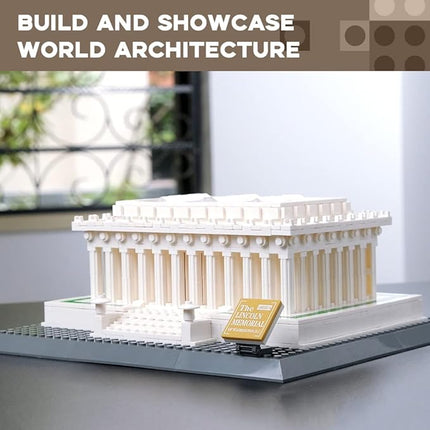 Architectural Lincoln Memorial Large Collection Building Set Model Kit and Gift for Adults (973 Pieces)