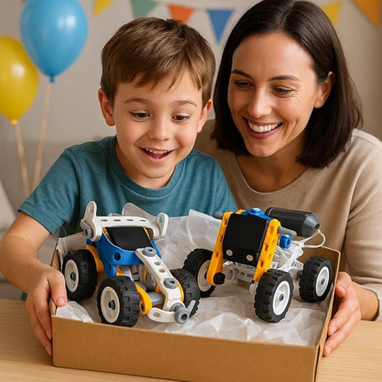 10-in-1 STEM Toys for 5 6 7 8+ Year Old Boys Girls, Electric Building Toys Erector Set for Kids, Motorized Educational Toys Building Kit