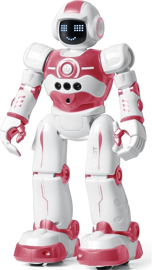 Robot Toys for Kids,Programmable Remote Control Smart Walking Dancing Robot Toy with Gesture & Sensing for Age 4 5 6 7 8 9 10 Year Old Boys Girls for Birthday Present,Pink
