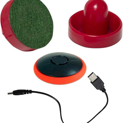 Rechargeable Floating Pucks & Paddles - Any Flat Surface Air Hockey, Includes Charging Cable and Strikers