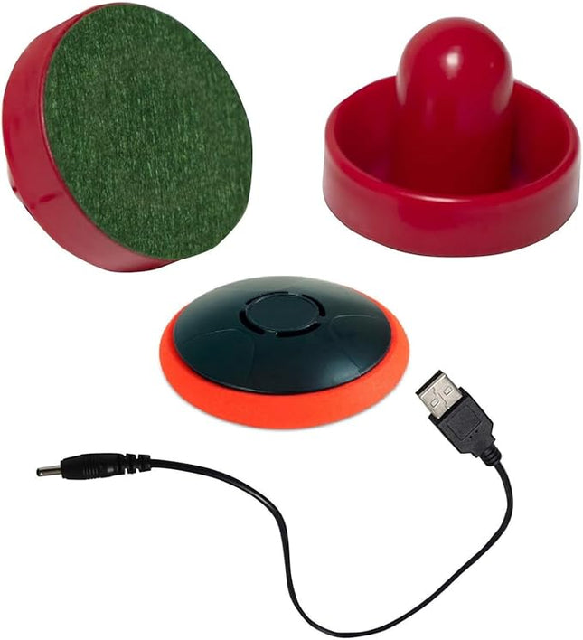 Rechargeable Floating Pucks & Paddles - Any Flat Surface Air Hockey, Includes Charging Cable and Strikers
