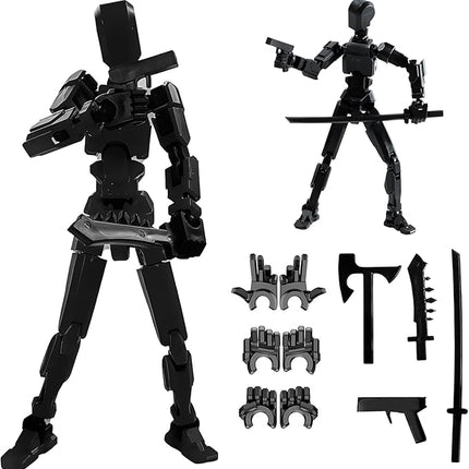 Titan 13 Action Figure,2024 New Lucky Robot 13 Action Figures,3D Printed Action Figures for Boys,Dummy Robot 13 Action Toy,Movable Joints Action Figure (Black-1pc)