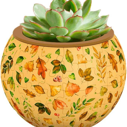 PieceRelax 3D Puzzle Planter 80 Pieces - Flower Pot - Elegant Green, Home Decor Flower Pots for Indoor Cactus, Succulents Pots [K1105]