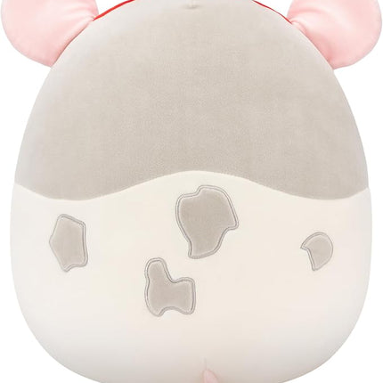 Squishmallows Original 14in Rusty The Grey Rat with Heart Headband and Bowtie – Official Jazwares Plush (Large)