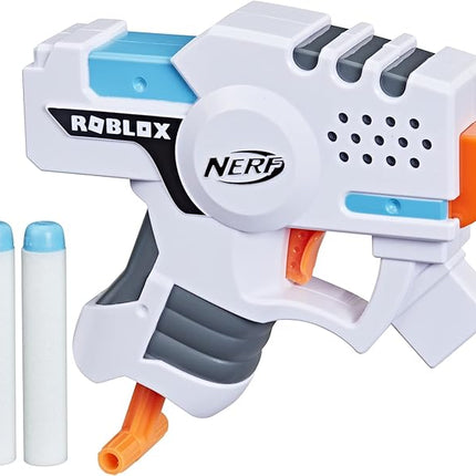 Nerf Roblox Strucid: Boom Strike Dart Blaster, Pull-Down Priming Handle, 2 Elite Darts, Code to Unlock in-Game Virtual Item, White