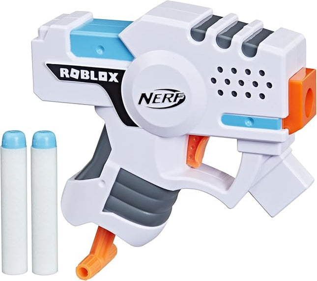 Nerf Roblox Strucid: Boom Strike Dart Blaster, Pull-Down Priming Handle, 2 Elite Darts, Code to Unlock in-Game Virtual Item, White