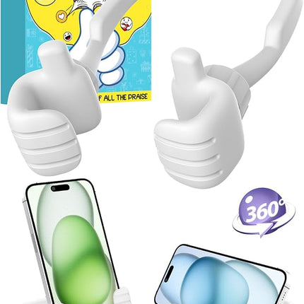 Stocking Stuffers for Men Women Teens Kids: Thumbs Up Lazy Phone Stand Holder for Desk Funny Gadgets for Teenage Boys Girls Dad Father Mother Mom Son Daughter Husband Wife Adults Gifts for Christmas