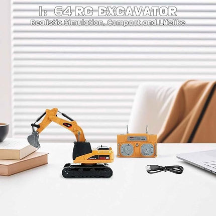Microcrew Mini Rc Construction Series – Pocket Dump Truck, Excavator & Forklift Set, 1/64 Small 2.4ghz Remote Control Alloy Car Pocket Construction Vehicles Birthday Gifts for Boys and Girls