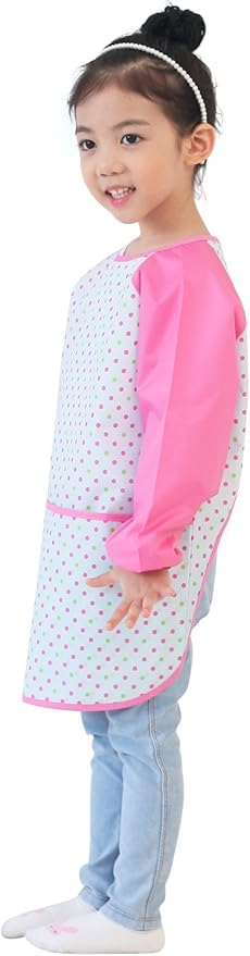 Kids Waterproof Art Smock – Long Sleeve Apron for Painting, Baking, Sensory Play (Ages 1–10)