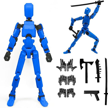 Assembly Completed-Titan 13 Action Figure, Upgrade T-Robot 13 Action Figures, New Dummy Robot 13, 3D Printed Multi Action Figure Set,Creative Gifts for Children Adults (Blue)
