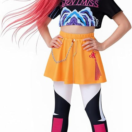 Girls Demon Pop Singer Hunters Costume 3-14 Years Stage Dance Idol Cosplay Outfit, Kids Halloween Costumes