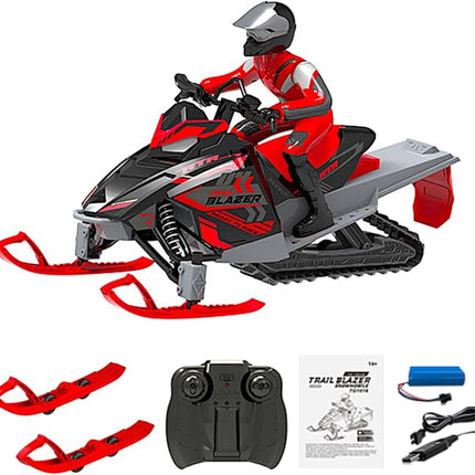 POCO DIVO Trail Blazer Snowmobile, 19” RC Tracked Snow Motorcycle Skimobile, 1/6 Racing Sports Motorbike, Dual Ski Snowboards Off-Road Sledge Motor Sled, Raido Control Tractor Rider Switchback Vehicle