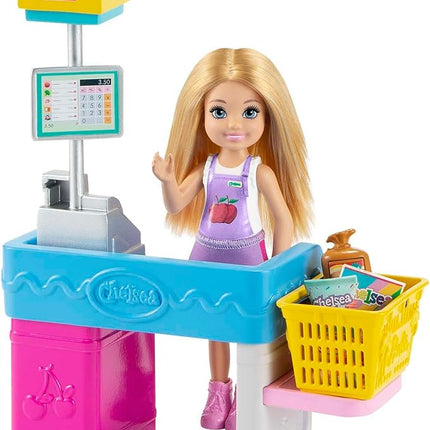 Barbie Chelsea Can Be Doll & Snack Stand Playset with 15+ Accessories Including Snack Stand, Register & Shopping Basket, Blond Doll