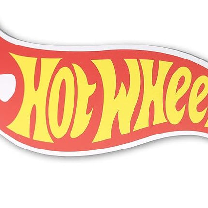 Mattel Hot Wheels Classic Flame Logo Metal Sign - Small Hot Wheels Wall Decor for Kids' Bedroom or Man Cave