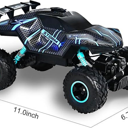 Remote Control Truck, 28cm Remote Control Car Off-Road for Boy with Spray & Light for Kids Age 4-7 8-12, 2.4Ghz All Terrain Electric RC Car Toy Gifts for Kids
