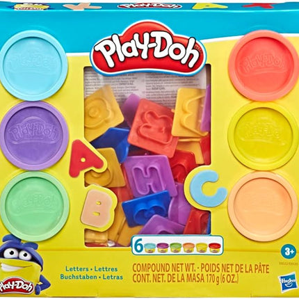 Play-Doh Fundamentals Letters with 26 Letter Stamper Tools, 6 Cans of Assort. Colors, Back to School Classroom Supplies, Kids Arts & Crafts, Preschool Toys, Ages 3+
