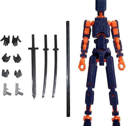 Assembly Completed T13 Action Figure, Titan 13 3D Printed Action Figure, 3D Printed Titan13, Assembled Dummy 13 Lucky 13 Toy Figure