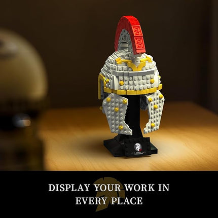 Roman Centurion Helmet Building Set, Build and Display, Collectible Roma Home Décor, Gift Idea for Classic Ancient Rome Fans (596PCS)