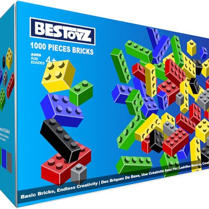 1000 Pieces Building Blocks, Bulk Classic Building Bricks Toy, Big Box of Basic Bricks, Compatible with Major Brands, Educational Construction Toys & Gifts for Kids 4+