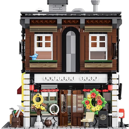 Antique Shop Lighting Building Blocks Kit, 1954 Pcs Modular Construction Building Model Sets, Assembly Gift for Teens and Adults