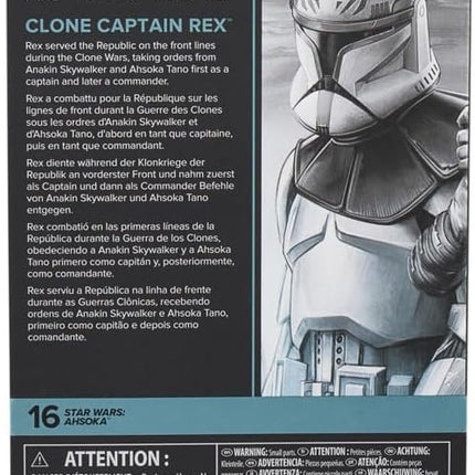 STAR WARS The Black Series Clone Captain Rex, Ahsoka Premium Collectible 6 Inch Action Figure