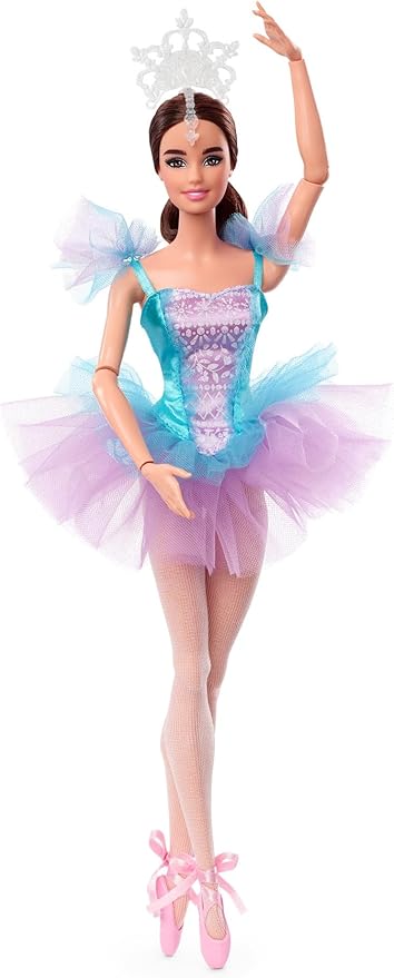Barbie Brunette Ballet Wishes Doll with Blue and Purple Tutu and Accessories, Signature Collectible Toy for Adults and 6+ Years (JCW44)