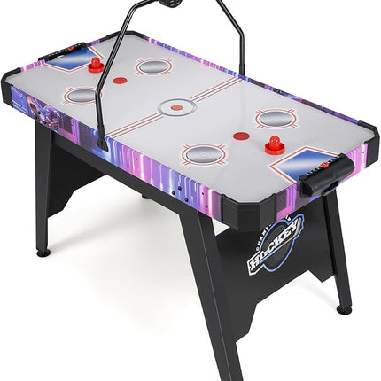 GYMAX Air Hockey Table, 56 Inch Air Hockey Arcade Game Table with Powerful 12V Motor and LED Digital Scoreboard, Includes 2 Pushers and 2 Pucks, for Home, Game Room and Office