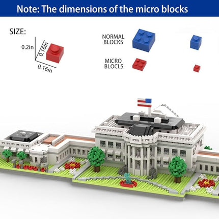 SEMKY Micro Mini Blocks White House Famous Landmark Model Set,(3000Pieces) -Building and Architecture Toys Gifts for Kid and Adult