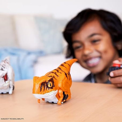 Mattel Jurassic World Dominion Uncaged Dinosaur Toy with Chomp Motion & Roar Sound, Rowdy Roars Atrociraptor Tiger Dino Action Figure