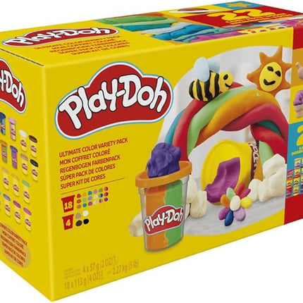 Play-Doh 22 Pack Ultimate Color Variety, Bulk Assorted Colors, 2 & 4 Ounce Modeling Compound Cans, Kids Arts & Crafts, Preschool Toys, Back to School Supplies, Ages 2+ (Amazon Exclusive)