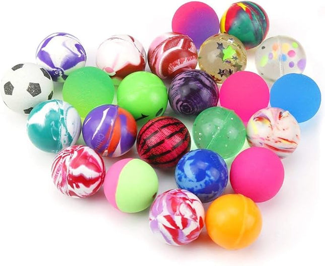 Pllieay 24 Pieces Bouncy Balls Small Bouncy Balls for Kids, Rubber Balls 25mm Mixed Color Party Bag Filler for Party Favors, Christmas Stocking Stuffers, Classroom Prizes, and Pet Toy