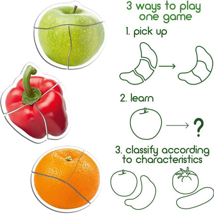 Fruits & Vegetables Magnetic Puzzles for Kids - Fridge Magnets for Toddlers - Toddler Puzzle - Travel Toys for Children - Magnetic Travel Games Baby Toys - Magnets for Preschooler